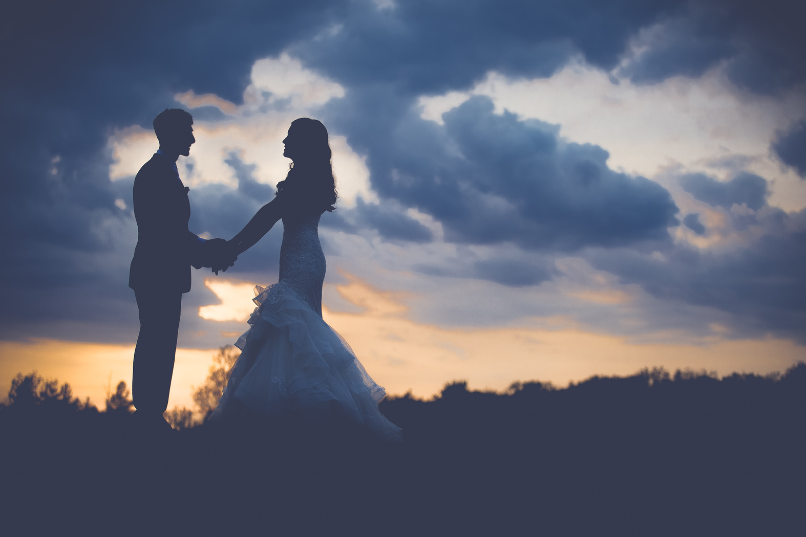 Wedding Couple at Dusk